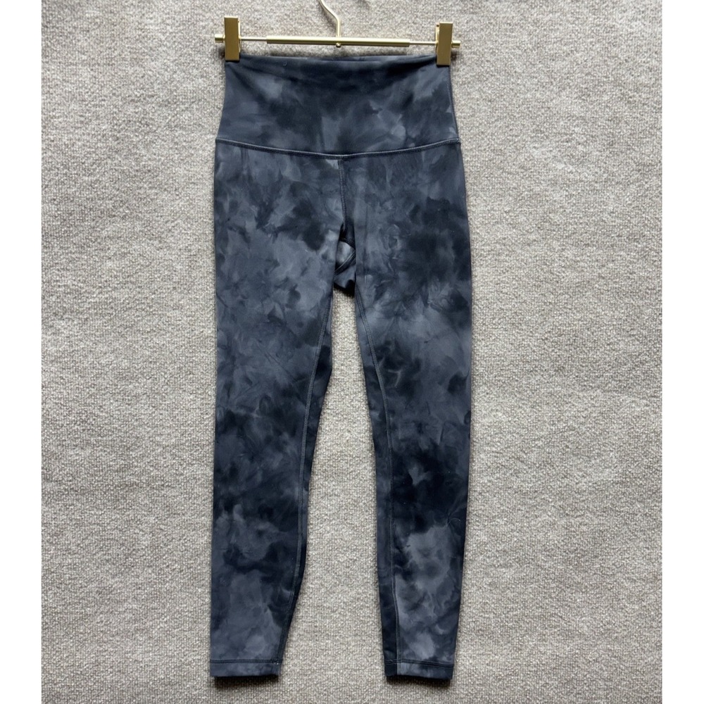 Lululemon Wunder Train High Rise Tight 25" Womens Size 4 Gray Diamond Dye EUC